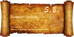 Sommer Balda névjegykártya